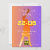 Invitation Sunset Vibrant Moderne Tech Graduation (Dos)