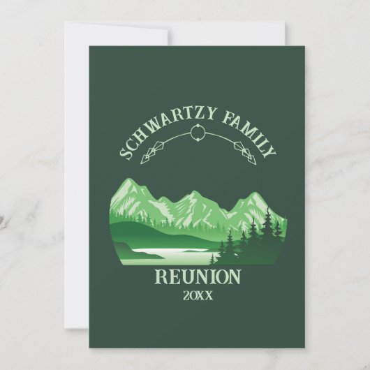 Invitation Sunset vintage Green Mountain Lake (Devant)