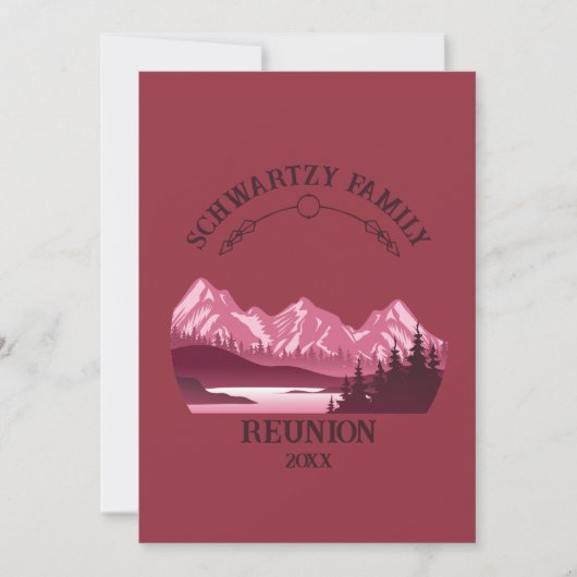 Invitation Sunset vintage Red Mountain Lake (Devant)