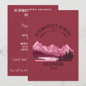 Invitation Sunset vintage Red Mountain Lake (Devant / Derrière)
