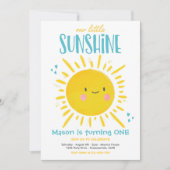 Invitation Sunshine Anniversaire fête Turquoise Little Sunshi (Devant)