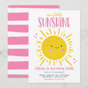 Invitation Sunshine Anniversaire Pink Notre Petit Soleil