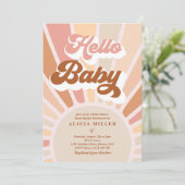 Invitation Sunshine Baby shower Boho Muet Rainbow Sunshine (Debout devant)