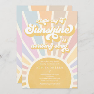 Invitation Sunshine Baby shower Boho Retro Rose Sunshine