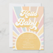Invitation Sunshine Baby shower Boho Retro Rose Sunshine (Devant)