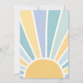 Invitation Sunshine Baby shower Boho Retro Yellow Sunshine (Dos)