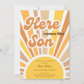 Invitation Sunshine Baby Shower Boho Retro Yellow Sunshine (Devant)