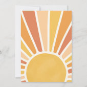 Invitation Sunshine Baby shower Boho Retro Yellow Sunshine (Dos)