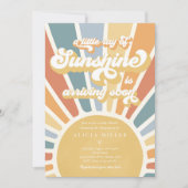 Invitation Sunshine Baby shower Muet Boho Retro Sunshine (Devant)