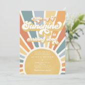 Invitation Sunshine Baby shower Muet Boho Retro Sunshine (Debout devant)