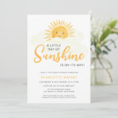 Invitation Sunshine Baby shower non sexiste (Debout devant)