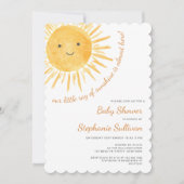 Invitation Sunshine Boho Baby shower non sexiste (Devant)