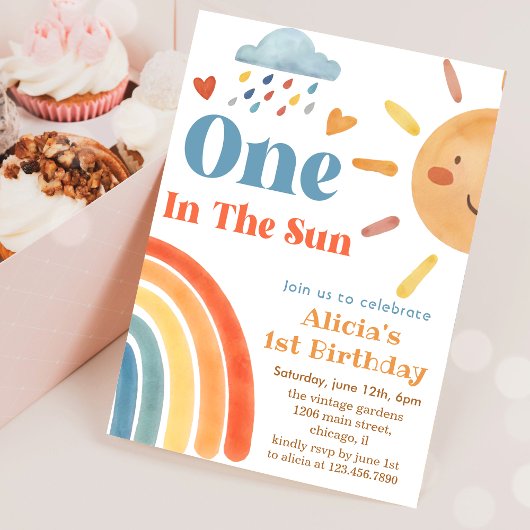 Invitation Sunshine Boho One au soleil 1er anniversaire