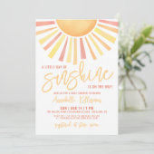 Invitation Sunshine Boho Sun Baby Shower (Debout devant)