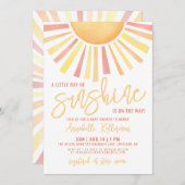 Invitation Sunshine Boho Sun Baby Shower (Devant / Derrière)