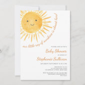 Invitation Sunshine Boho Sun Baby shower non sexiste (Devant)