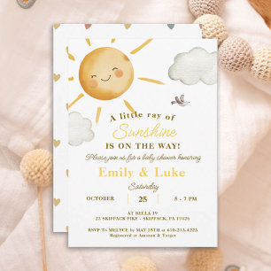 Invitation Sunshine Boho Sun Baby shower non sexiste