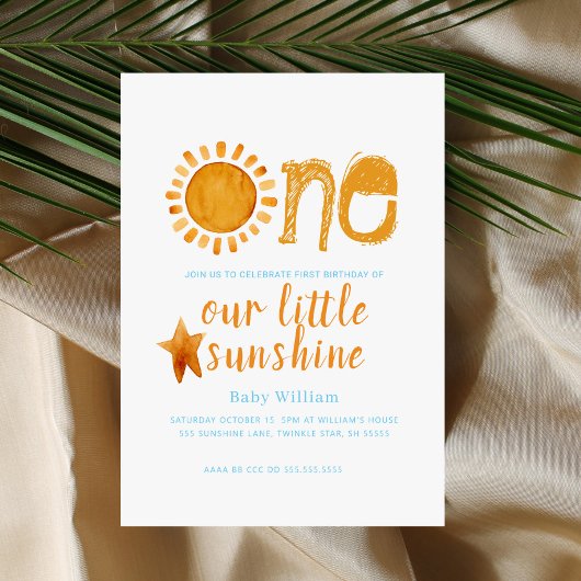 Invitation Sunshine Boys 1er anniversaire