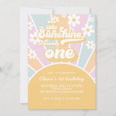 Invitation Sunshine daisy boho pastel floral premier annivers (Devant)