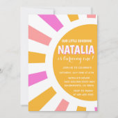 Invitation Sunshine et Rainbow Girl Premier anniversaire (Devant)