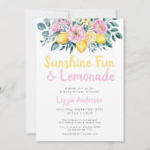 Invitation Sunshine Fun et Lemonade Floral Baby shower (Devant)