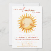 Invitation Sunshine Gender Neutral Boho Cute Sun Baby Shower (Devant)