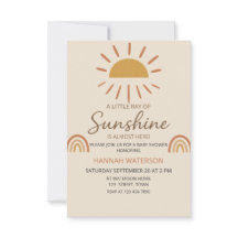 Sunshine Genre Neutre Boho Baby shower Soleil