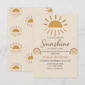 Invitation Sunshine Genre Neutre Boho Baby shower Soleil (Devant / Derrière)
