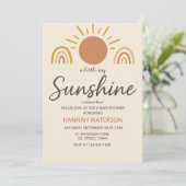 Invitation Sunshine Genre Neutre Boho Baby shower Soleil (Debout devant)