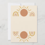 Invitation Sunshine Genre Neutre Boho Baby shower Soleil (Dos)