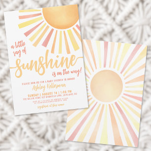 Invitation Sunshine Genre Neutre Boho Baby shower Soleil