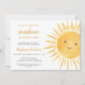 Invitation Sunshine Genre Neutre Boho Baby shower Soleil (Devant)