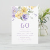 Invitation Sunshine & Lavender Purple 60e fête d'anniversaire (Debout devant)