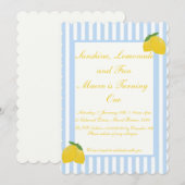 Invitation Sunshine, Lemonade et Amusants 1er anniversaire In (Devant / Derrière)