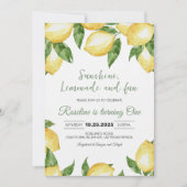 Invitation Sunshine Lemonade et Fun Lemon Anniversaire (Devant)