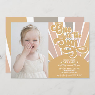 Invitation Sunshine One au soleil Premier anniversaire Boho P