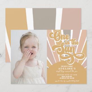 Invitation Sunshine One au soleil Premier anniversaire Boho P