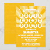 Invitation Sunshine Parti de retraite jaune (Devant / Derrière)