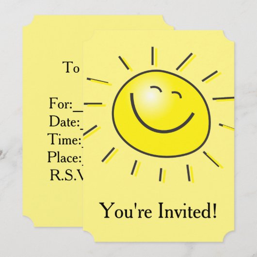 Invitation Sunshine Party (Devant / Derrière)
