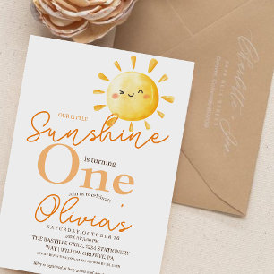 Invitation Sunshine Première fête d'anniversaire Rustic Kids