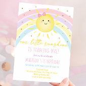 Invitation Sunshine Rainbow Pastel Anniversaire