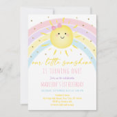 Invitation Sunshine Rainbow Pastel Anniversaire (Devant)