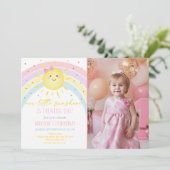 Invitation Sunshine Rainbow Pastel Anniversaire (Debout devant)