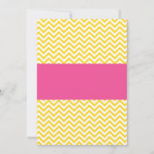 Invitation Sunshine rose jaune Chevron Baby shower fille (Dos)