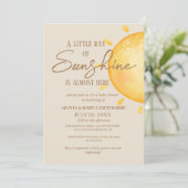 Invitation Sunshine soleil Baby shower neutre genre (Debout devant)