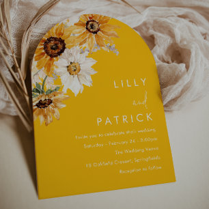 Invitation Sunshine tournesol Mariage moderne