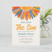 Invitation Sunshine Voici le Baby shower de garçon Son (Debout devant)