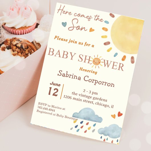 Invitation Sunshine Voici l'invitation du Baby shower Fils