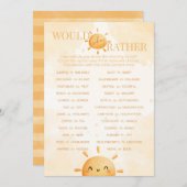 Invitation Sunshine Voudrait-Elle Plutôt Baby shower Jeu (Devant / Derrière)