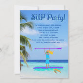 Invitation SUP Party Girls Birthday Tropical Paddling (Devant)
